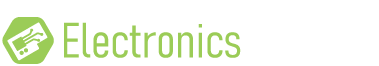 A green icon depicting a circuitboard, with the caption: "Electronics"