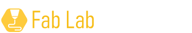 A yellow icon depicting a 3D printer nozzle dispensing filament, with the caption: "Fab Lab"